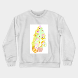 christmas tree, christmas, new year, holiday, festive, fun, gift, watercolor, design, art, painting, color Crewneck Sweatshirt